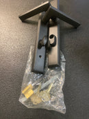 Emtek 1451US19RH Sandcast Bronze Door Configuration 4 Keyed Entry Multi Point Narrow Trim Lever Set with American Cylinder Above Handle - Flat Black Lariat Lever