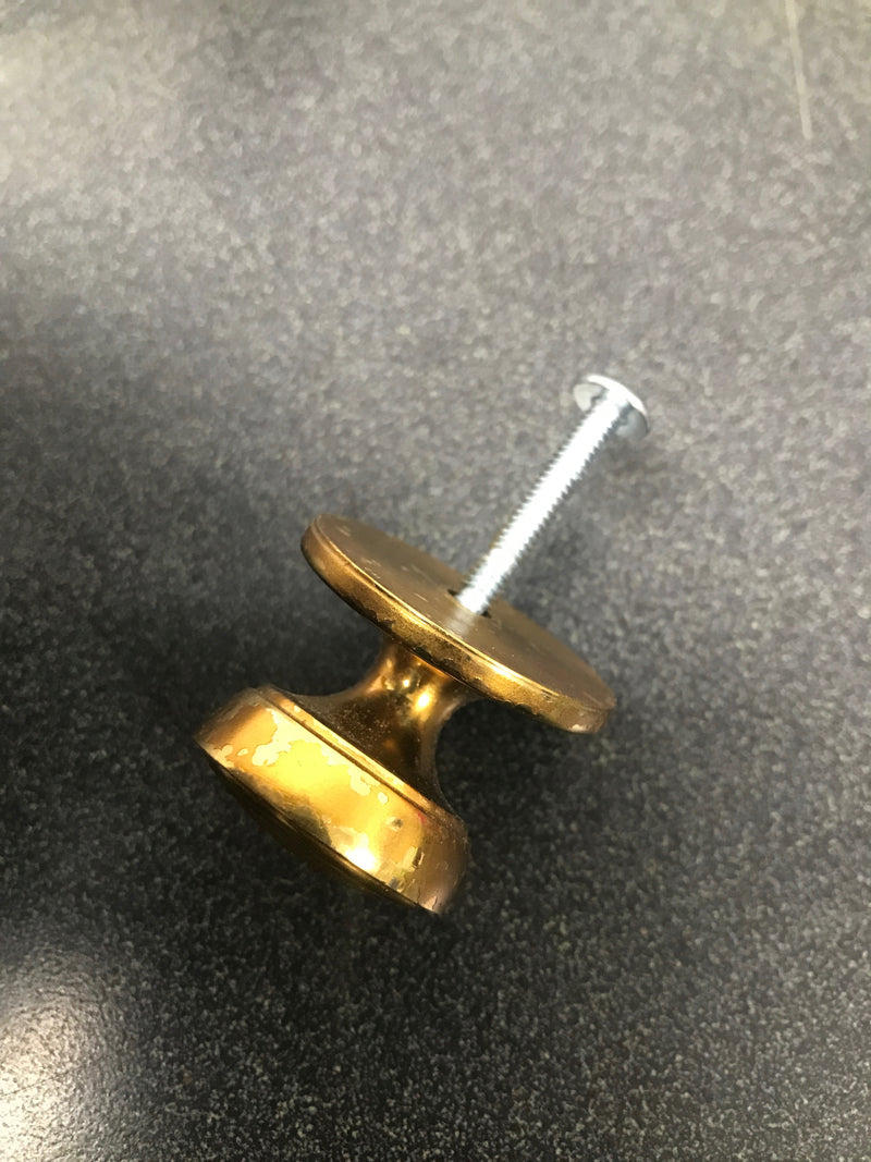 Schaub and Company 967M-PAR Sonata 1-1/8" Luxury Designer Ringed Round Solid Brass Cabinet Knob - Paris Brass