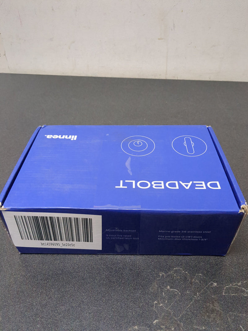 Linnea DB63R-O-SBL Marine Grade 316 Stainless Steel DB63 Modern Keyed Entry Single Cylinder Deadbolt with Thumb turn - Satin Black