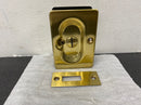 Emtek 2102US7 3-1/2 Inch Height Solid Brass Privacy Pocket Door Lock - French Antique
