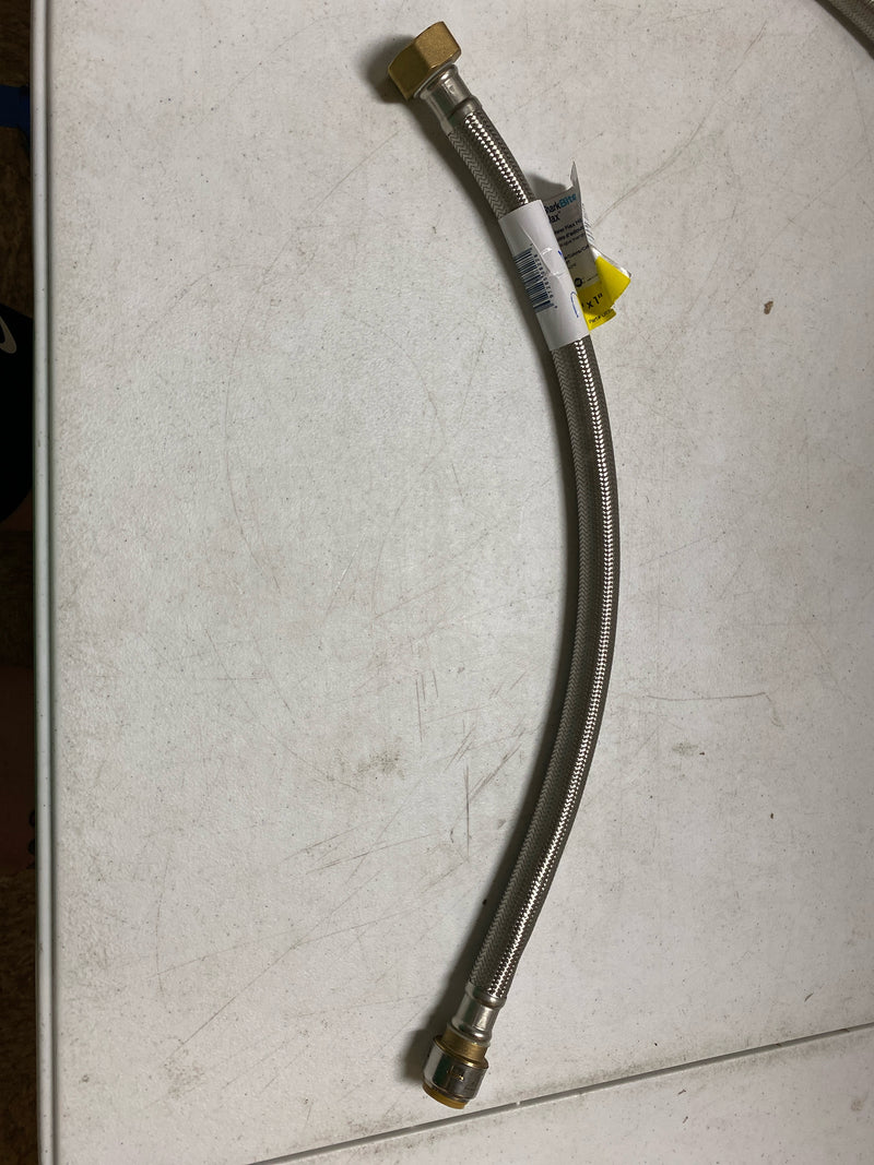 Sharkbite UR3086FX24 Max 3/4 in. Push-to-Connect x 1 in. Fip x 24 in. Braided Stainless Steel Water Softener Connector