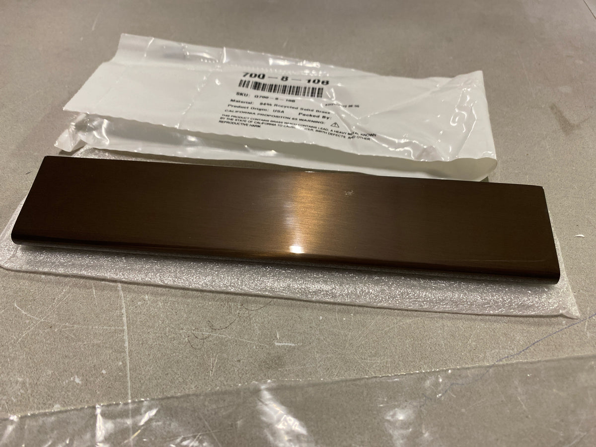 Colonial Bronze 700810B 700 Series 8" Center to Center Solid Brass Finger Cabinet / Drawer Edge Pull with Round Lip - Made in USA - Oil Rubbed Bronze