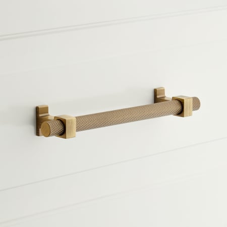 Signature Hardware 462366 Andrex 6-5/16 Inch Center to Center Bar Pull - Antique Brass