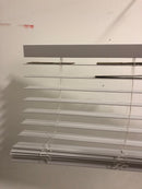 Home decorators collection 10793478535620 White Cordless Faux Wood Blinds for Windows with 2 in. Slats - 42.5 in. W x 36 in. L (Actual Size 42 in. W x 36 in. L)