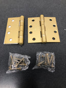 Emtek 940144 4x4 Inch Ball Bearing Steel Hinges in Satin Brass. Pack of 2 