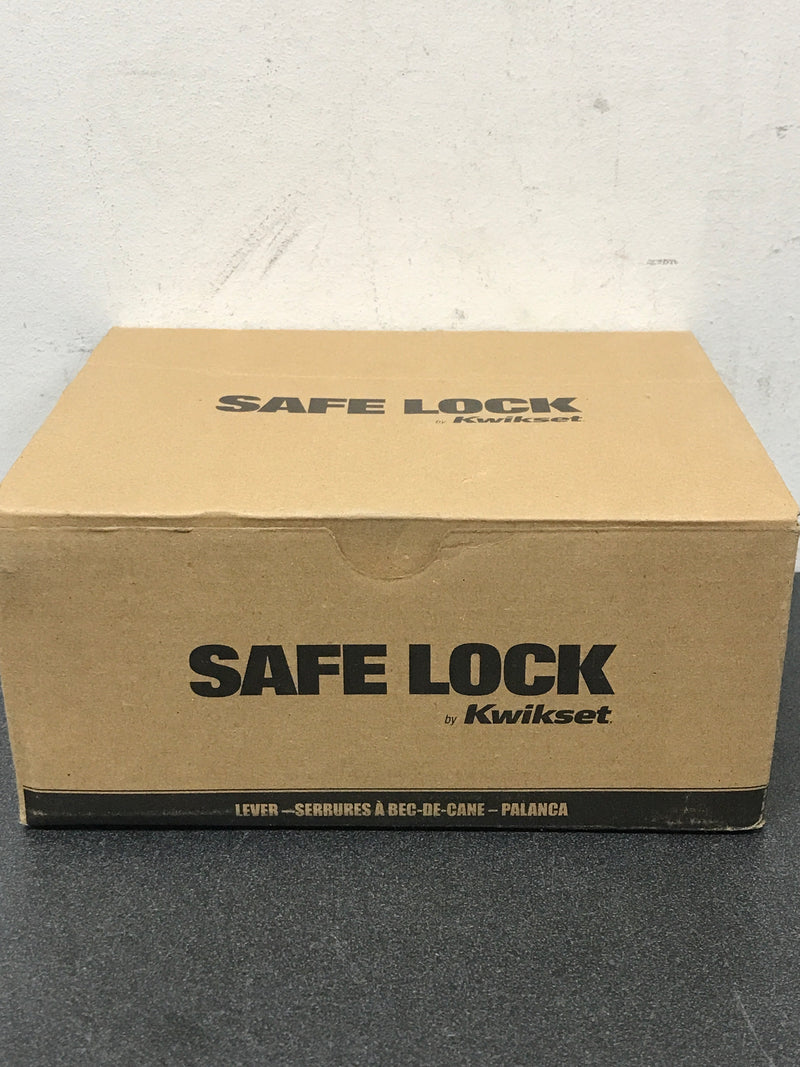 Kwikset SL6000DALSQT-514 Safe Lock by Kwikset Daylon Single Cylinder Keyed Entry Door Lever Set with Square Rose - Matte Black