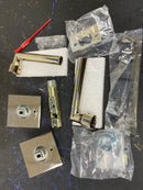 Baldwin PV.TUB.CSR Tube Privacy Leverset with Contemporary Square Rose, Polished Nickel