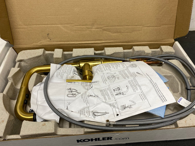 Kohler K-7505-2MB Purist 1.5 GPM Single Hole Pull Out Kitchen Faucet - Vibrant Brushed Moderne Brass
