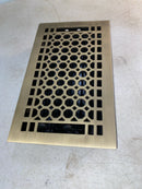 Signature Hardware 301643 Honeycomb Brass Floor Register - 6" x 10" (6-5/8" x 11-1/8" Overall) - Antique Brass