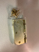 Deltana S35R5BB3 Commercial 3-1/2" x 3-1/2" Ball Bearing 5/8" Radius Corners Mortise Hinge - Pair - Polished Brass