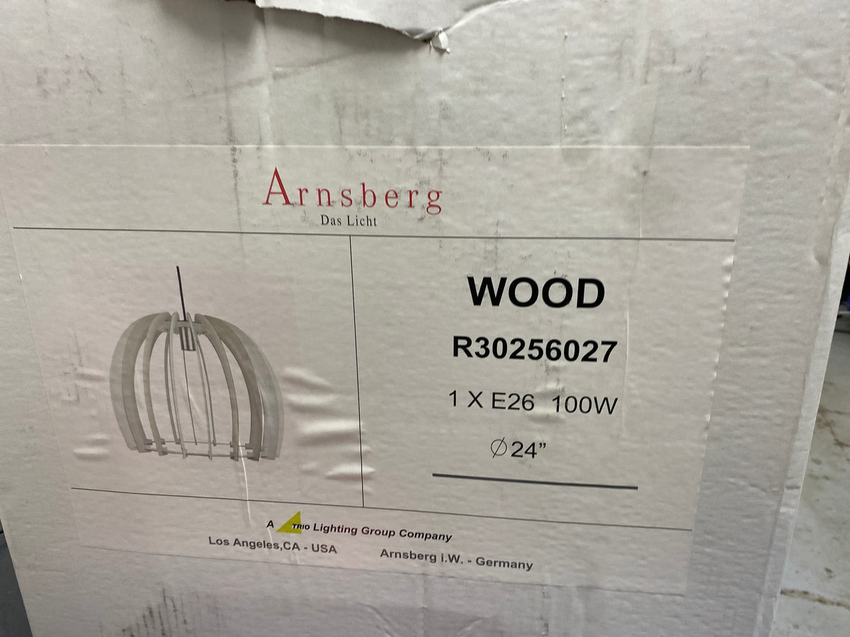 Arnsberg R30256027 Wood 1 Light 24 inch White Pendant Ceiling Light