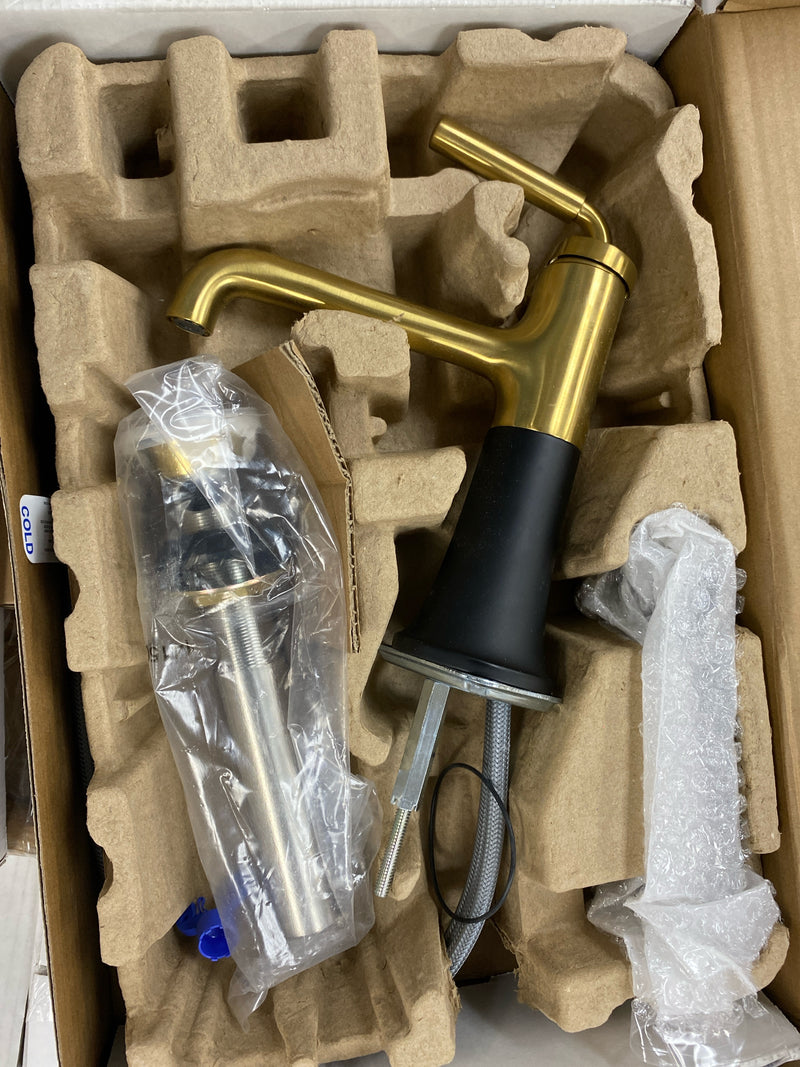 Kohler 27415-4N-BMB Tone Bathroom Sink Faucet, 0.5 gpm, Matte Black/Moderne Bronze