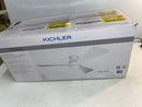 KICHLER Sola 54 in. Integrated LED Indoor Satin Black Flush Mount Ceiling Fan with Light Kit and Wall Control 330152SBK