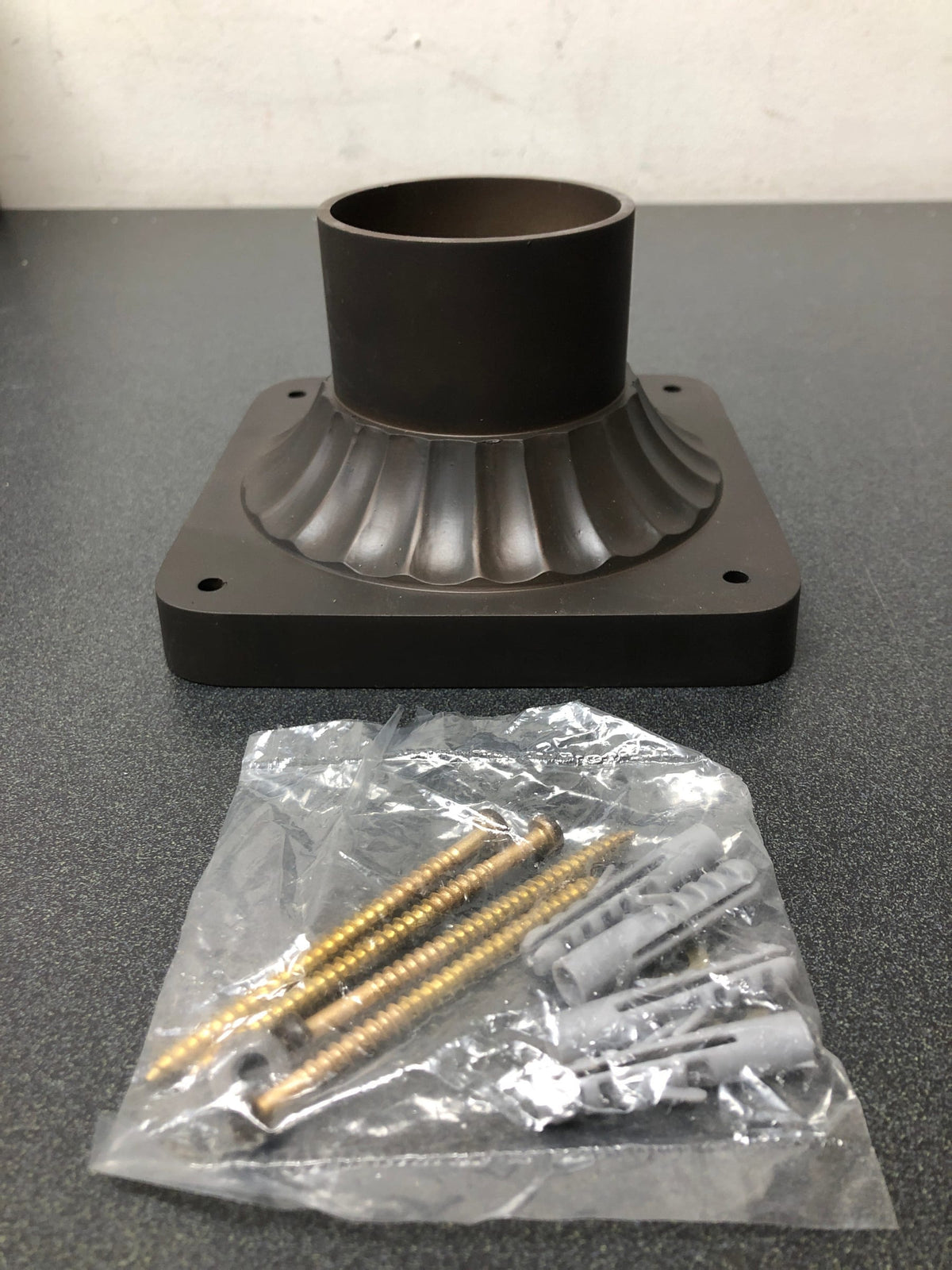 The Great Outdoors 7930-57 5 3/4" x 3 1/2" Pier Mount Base - Roman Bronze