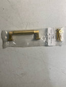 Schaub and Company 477-SB Haniburton 3-1/2" Center to Center Modern Industrial Luxury Barrel Solid Brass Cabinet Handle / Drawer Pull - Satin Brass