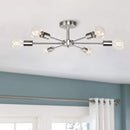 Rrtyo 81010000007398 Gallman 23.62 in. 6-Light Nickle Mid-Century Pendant Ceiling Light Sputnik Semi-Flush Mount