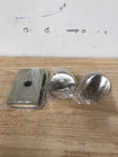 Emtek C5112ROUUS15 Round Passage Door Knob Set with Modern Rectangular Rose and CF Mechanism from the Brass Modern Collection - Satin Nickel