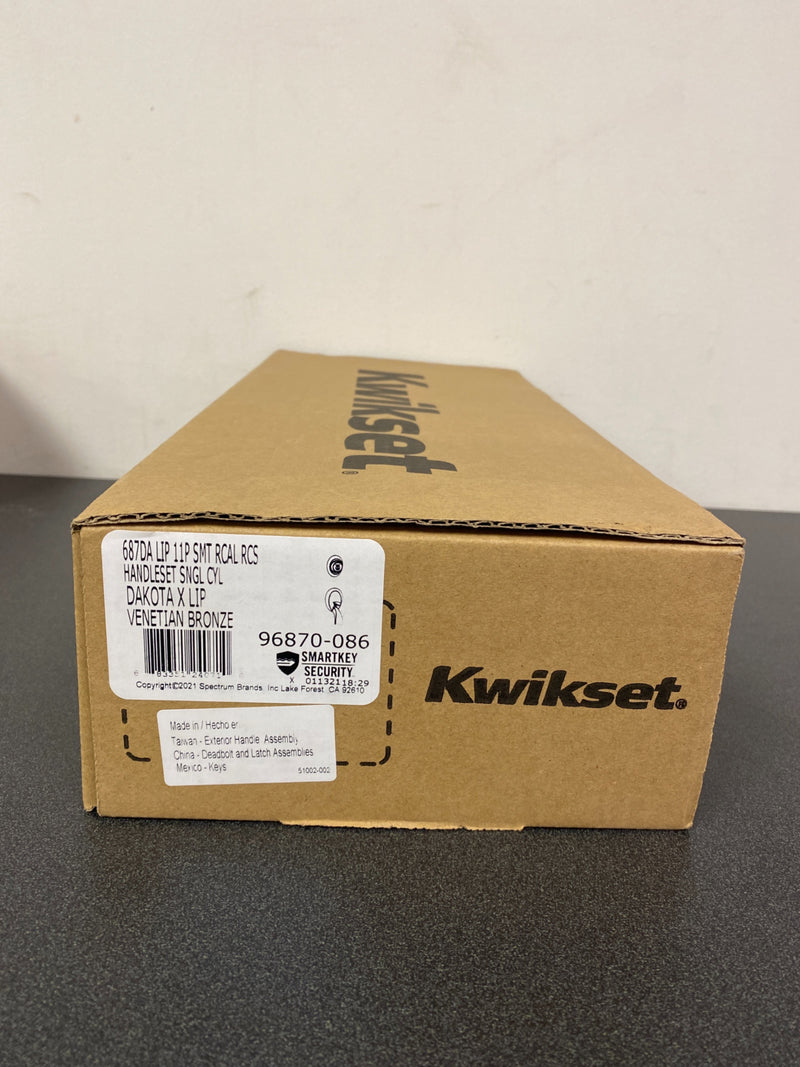 Kwikset Dakota Single Cylinder Handleset from the Kwikset Series Featuring SmartKey, Exterior Only