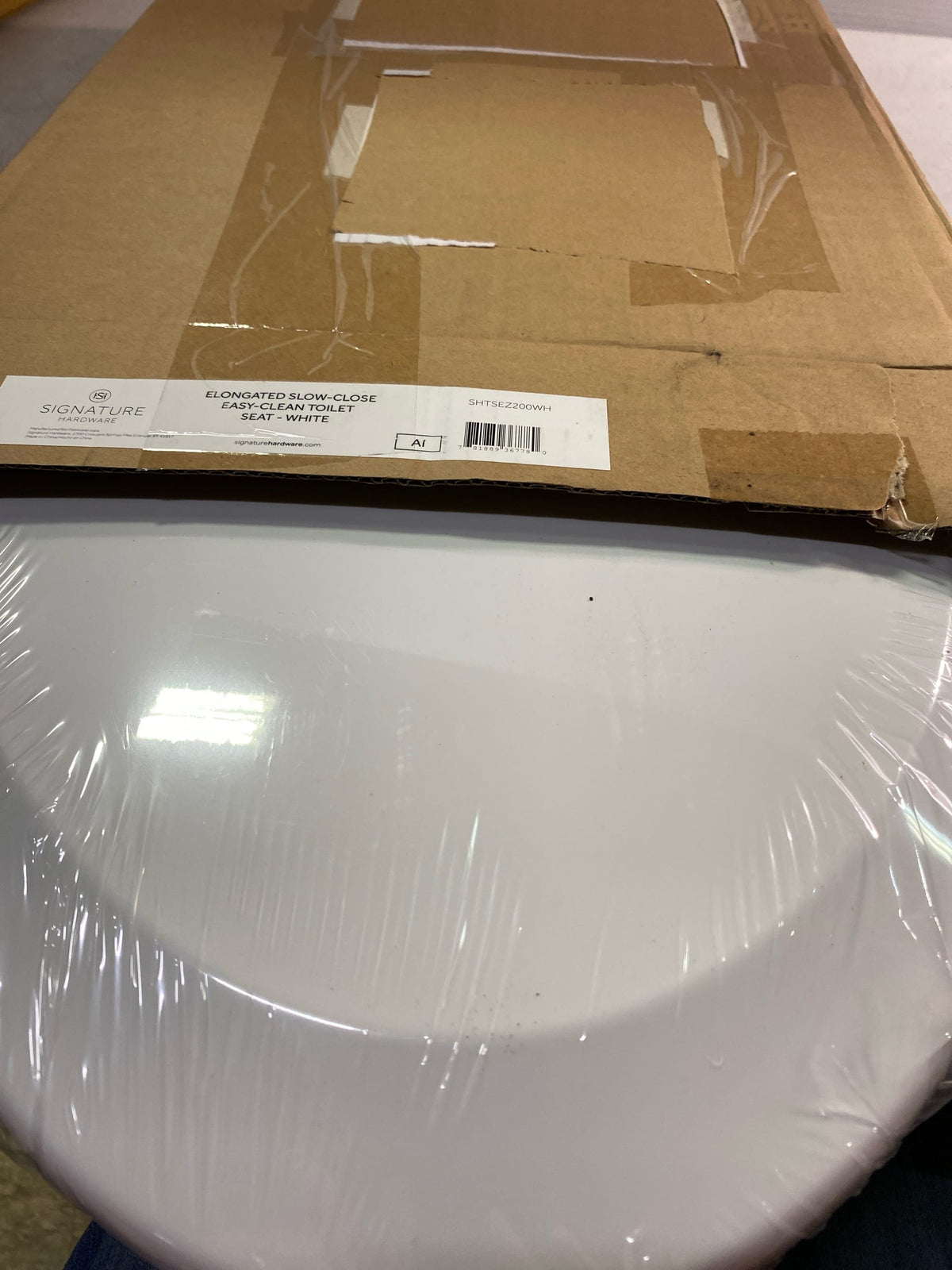 Signature Hardware 447329 Traditional Elongated Closed-Front Toilet Seat with Soft Close - White