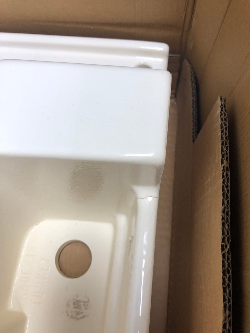 DXV D20030008.415 Fitzgerald 24" Rectangular Fireclay Pedestal Bathroom Sink with Overflow and 3 Faucet Holes at 8" Centers - Canvas White