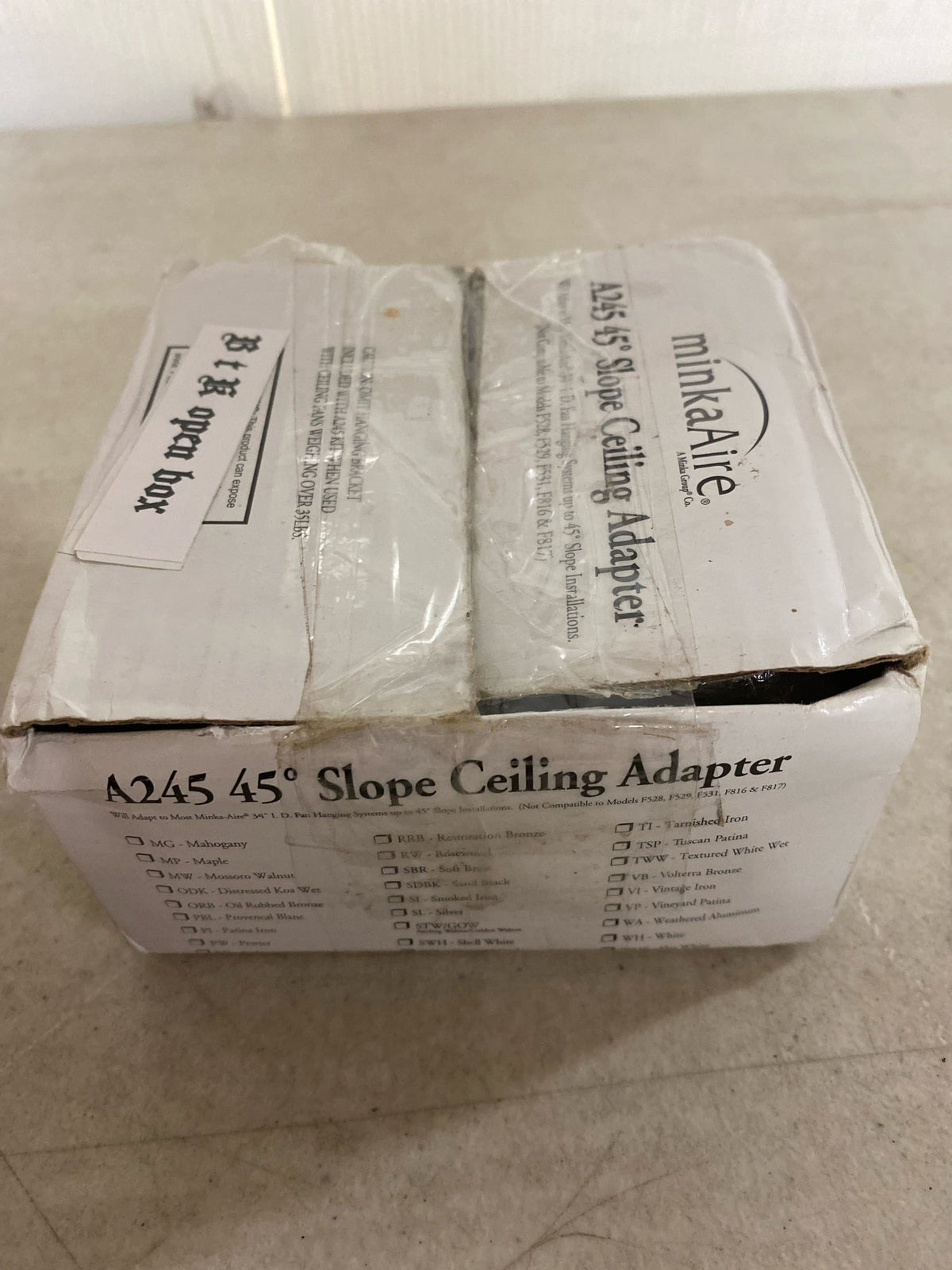 Minka-Aire Sloped Ceiling Adapter for Ceilings up to 45°, A245-DRFF