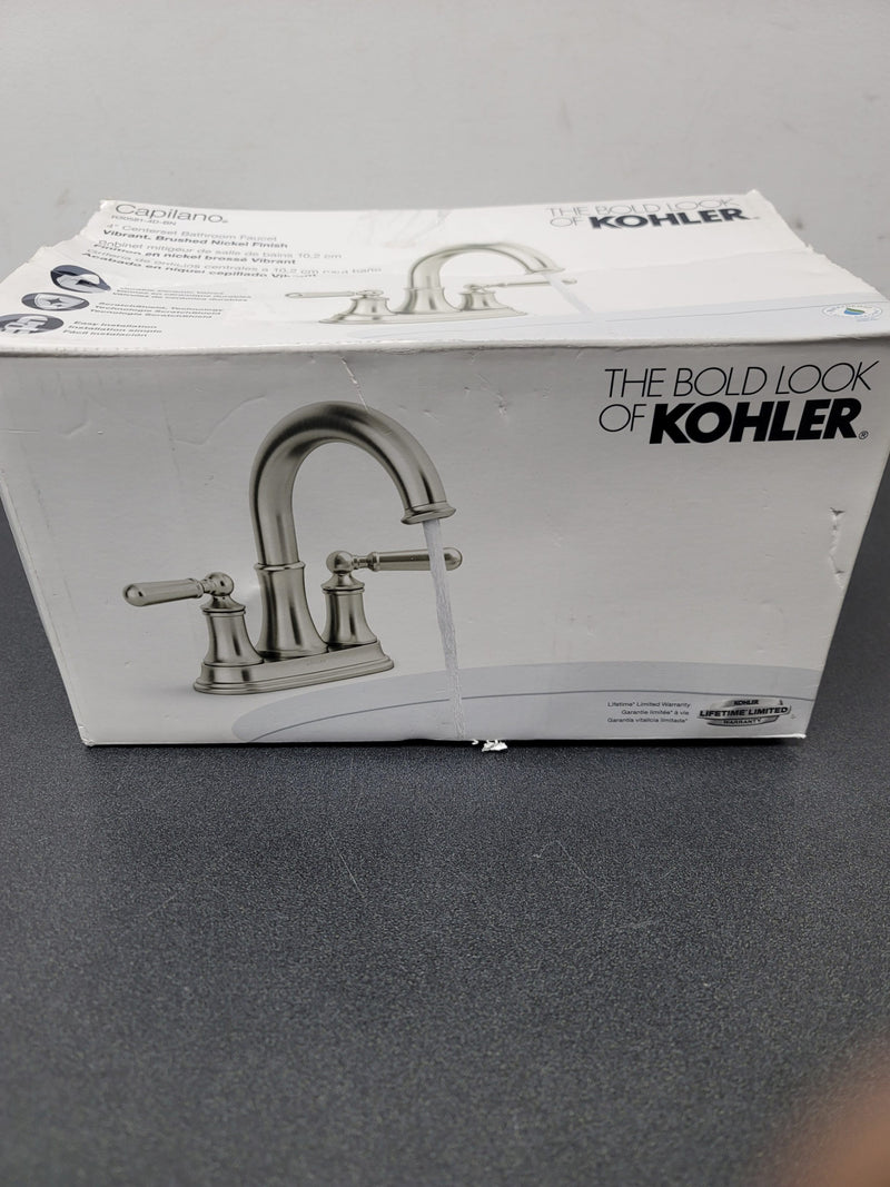 Kohler K-R30581-4D-BN Capilano 4 in. Centerset 2-Handle Bathroom Faucet in Vibrant Brushed Nickel