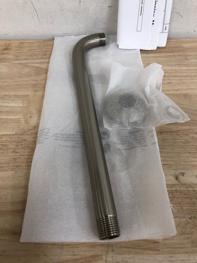 Rohl 1120/12STN Bossini 12" Wall Mounted Shower Arm and Flange - Satin Nickel