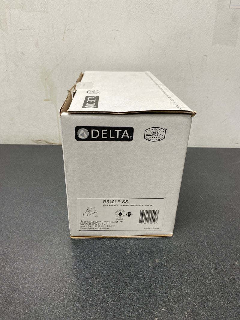 Delta B510LF-SS Foundations Core-B Centerset Bathroom Faucet with Pop-Up Drain Assembly - Includes Lifetime  - Brilliance Stainless