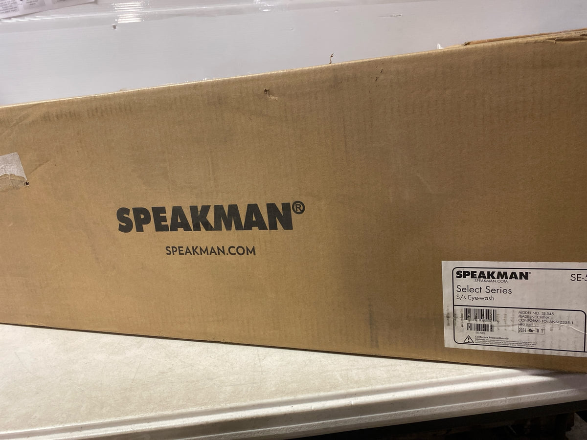 Speakman SE-545 Pedestal Mounted Eyewash with Stainless Steel Bowl, Twin Aerated Sprays, Stay Open Valve and Trigger Bar - N/A