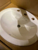 Glacier Bay Aragon 20 In. x 17 In. White Oval Drop In Bowl, 4 In. Centers