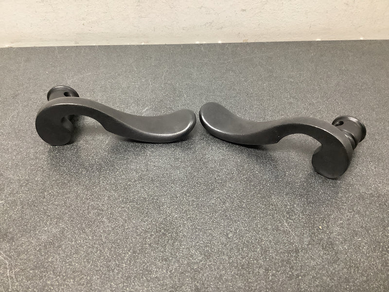 Baldwin 5152402MR Pair of Estate Levers without Rosettes - Distressed Oil Rubbed Bronze