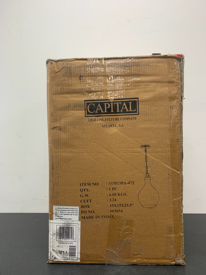 Capital Lighting 333813PA-472 21-1/2" Tall Pendant - Patinaed Brass