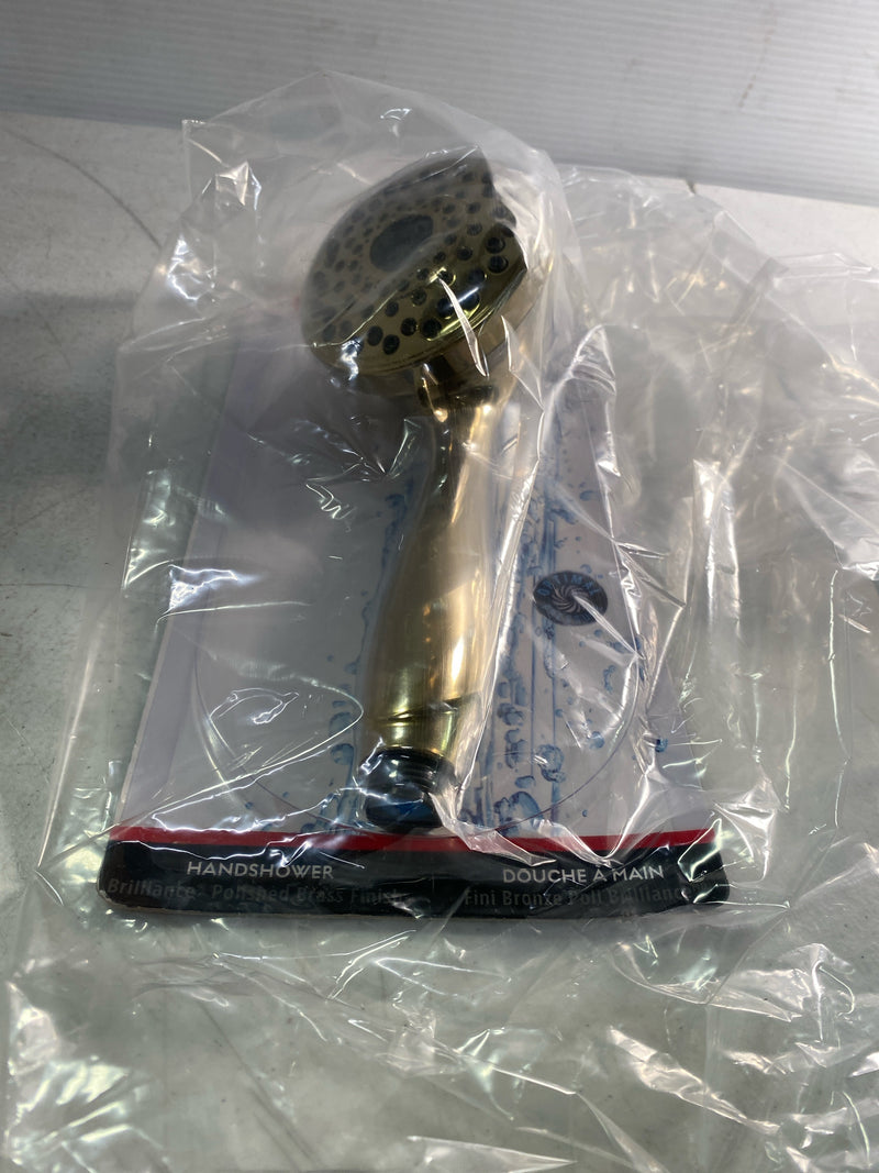 Delta 59426-PB-PK 7-Spray Patterns 1.75 GPM 3.81 in. Wall Mount Handheld Shower Head in Polished Brass