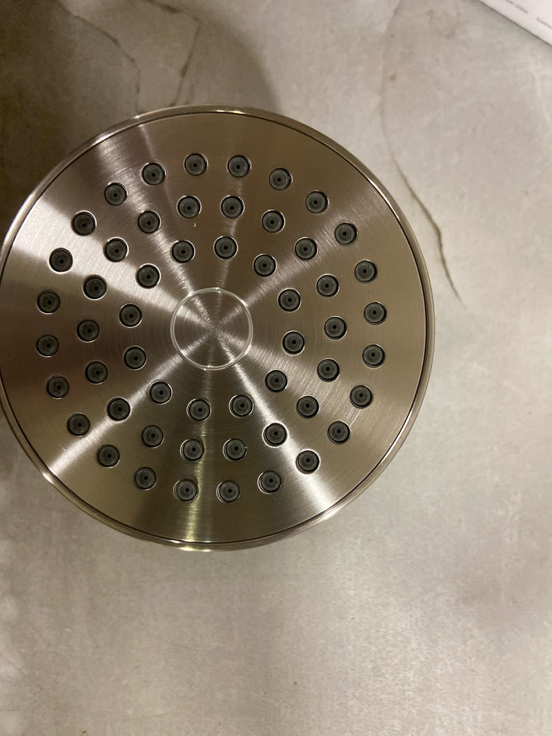 Delta Faucet Modern 3.5-inch Single-Spray Shower Head, Brushed Nickel Round Shower Head, High Pressure Shower Head, 1.75 GPM Flow Rate, Stainless RP101842SS