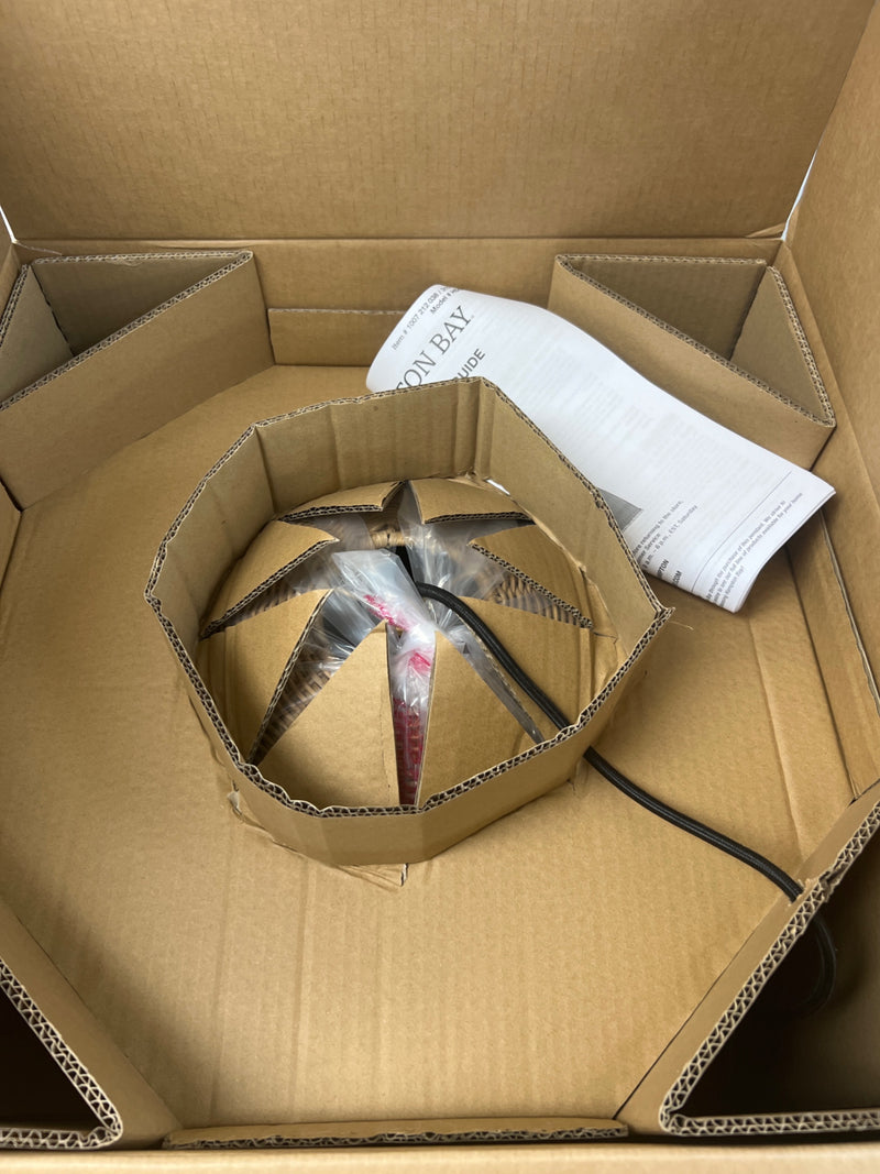 Hampton bay HD5887A3 Highler 1-Light Matte Black Island Pendant with Natural Rattan Shade