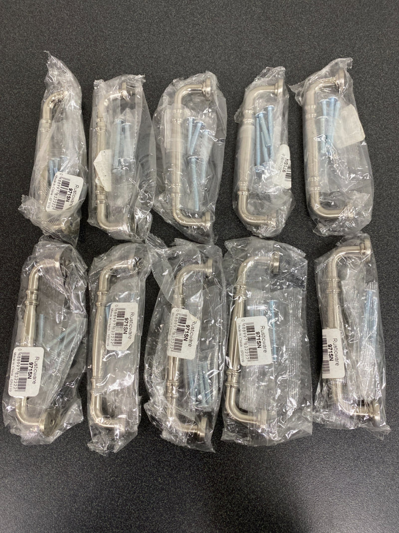 Rusticware 971SN-10PACK Contemporary 4" Center to Center Handle Double Knuckle Cabinet Pull - 10 Pack - Satin Nickel