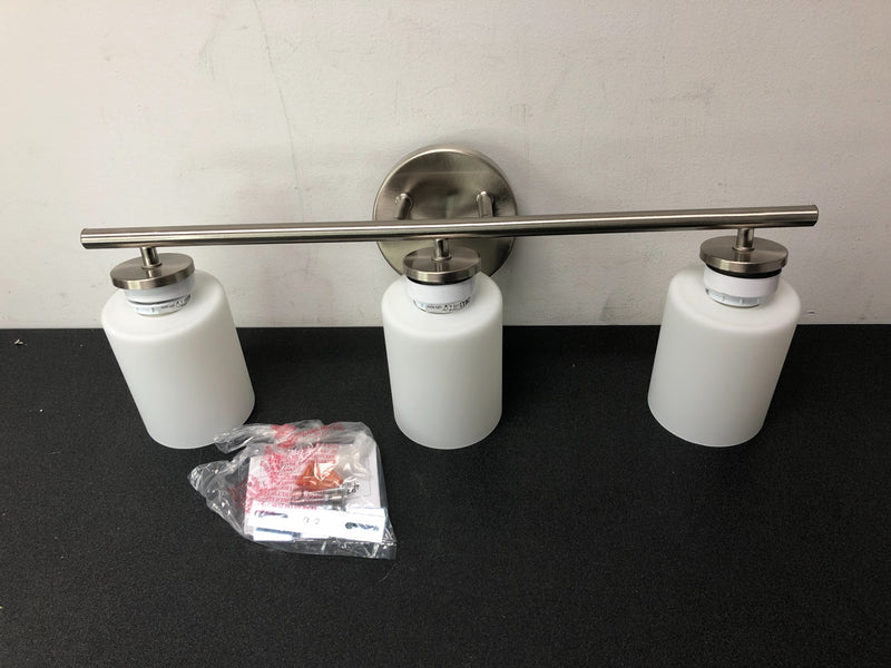 Progress Lighting P2159-09 Replay 3 Light 22" Wide Bathroom Vanity Light with Etched Glass Shades - Brushed Nickel