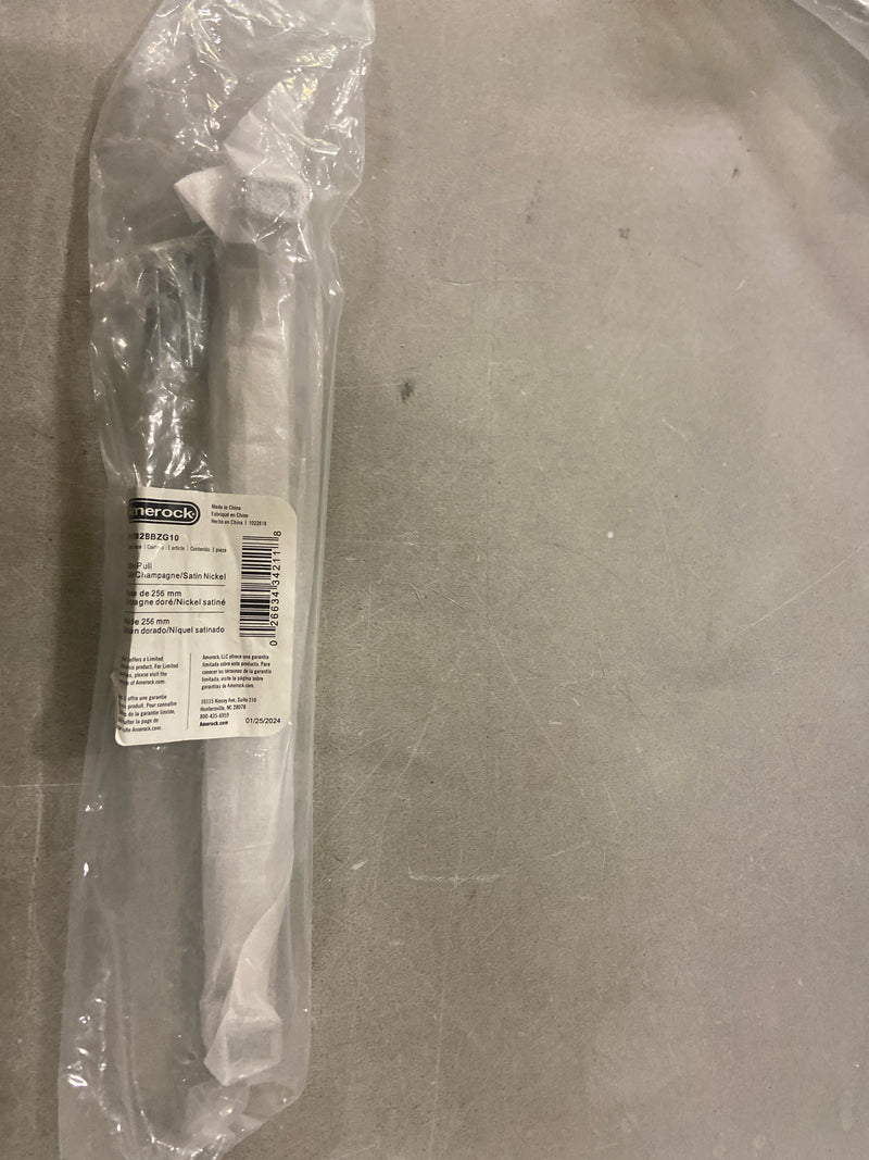 Amerock Overton 10-1/16 inch (256mm) Center-to-Center Golden Champagne/Satin Nickel Cabinet Pull, BP37082BBZG10