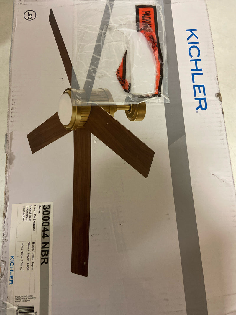 Kichler 300044NBR Brahm 56" 5 Blade Indoor LED Ceiling Fan - Natural Brass