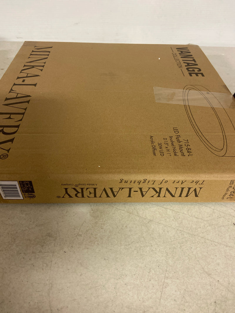 Minka Lavery 715-84-L Vantage 15" Wide Round LED Flush Mount Ceiling Fixture - Brushed Nickel