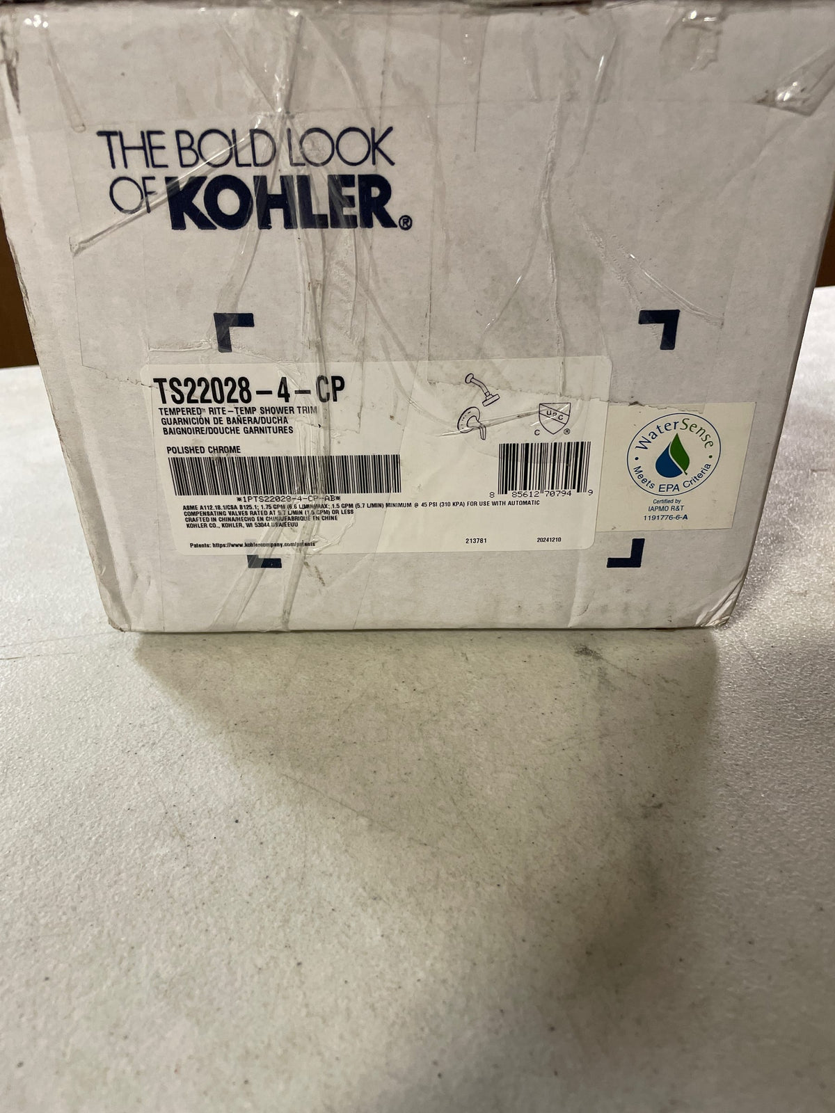 Kohler K-TS22028-4-CP Tempered Shower Only Trim Package with 1.75 GPM Single Function Shower Head - Polished Chrome