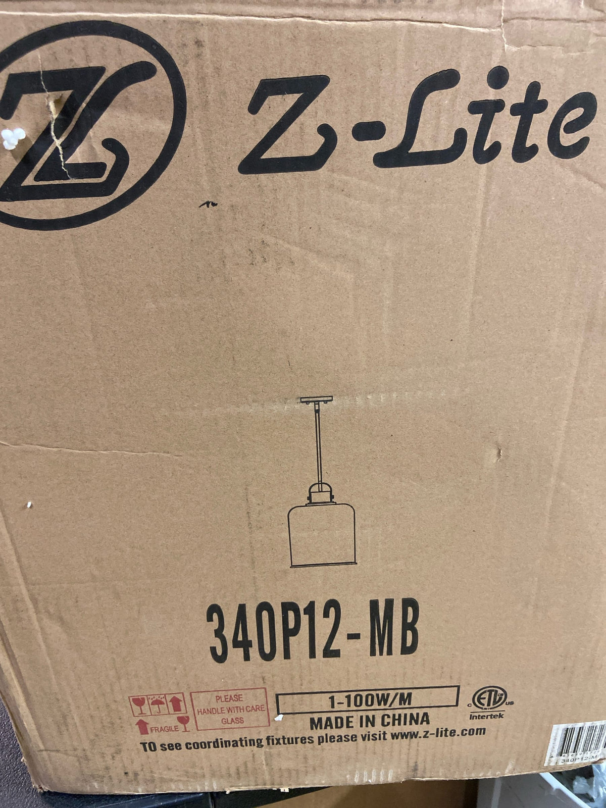Z-Lite 340P12-MB Kinsley 12" Wide Pendant - Matte Black