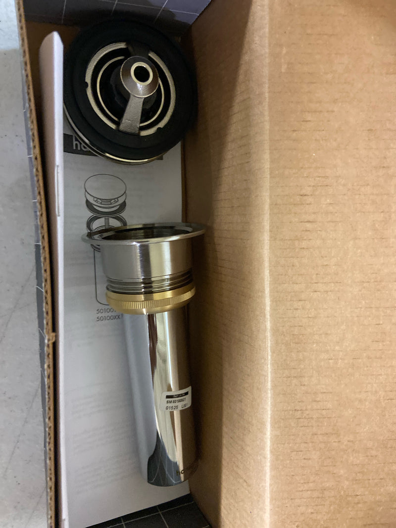 hansgrohe 50100821 Sink Push Open Drain, 1-1/4-Inch, Brushed Nickel