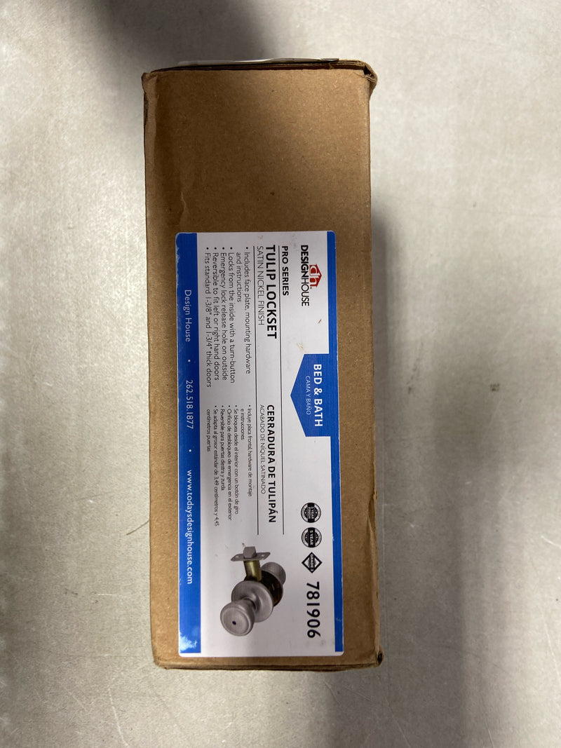 Design house 781906 Tulip Satin Nickel Privacy Bed/Bath Door Knob