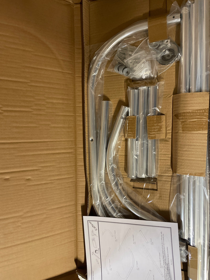 Utopia alley HP2SS Utopia Alley Rustproof Wall Mounted 54x26 in. Aluminum Hoop Shower Rod With Ceiling Support for Tub, Chrome