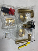Emtek 510FAUS4 Faceted Passage Door Lever Set from the SELECT Brass Collection - Satin Brass