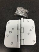 Deltana S44R5USPWBMS 4" x 4" Plain Bearing 5/8" Radius Corners Mortise Hinge - Pair - Prime Coated White