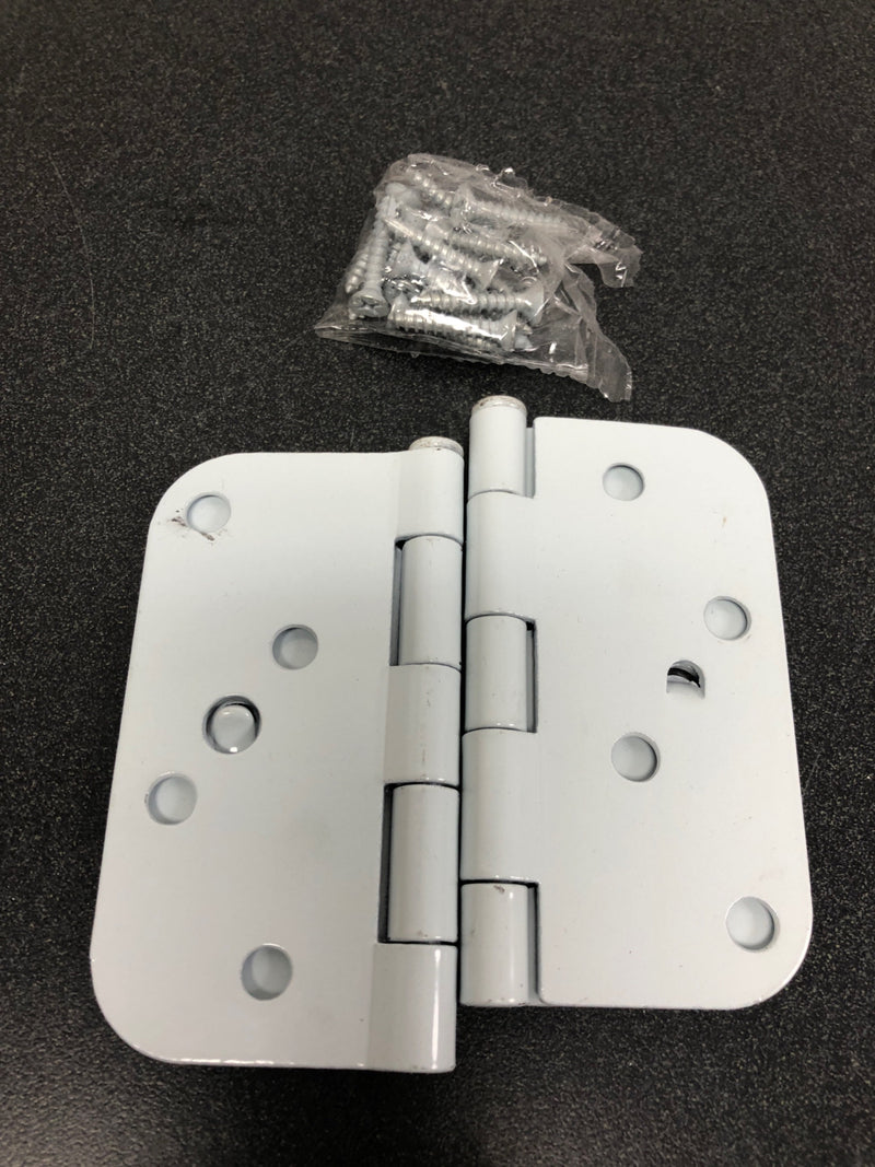 Deltana S44R5USPWBMS 4" x 4" Plain Bearing 5/8" Radius Corners Mortise Hinge - Pair - Prime Coated White