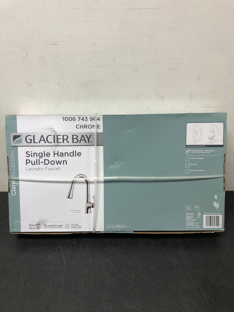Glacier bay HDQFP1B4216CP Clare Single Handle Pull Down Laundry Utility Faucet in Chrome