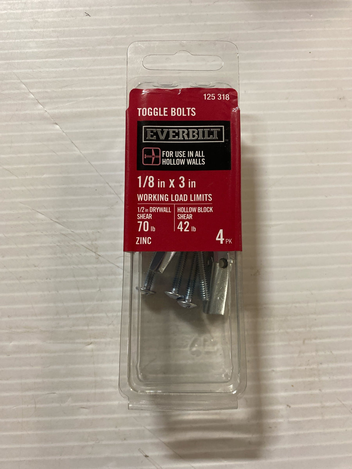 20 Pc Everbilt 1/8 in. x 3 in. Zinc-Plated Toggle Bolt with Mushroom Head Screw